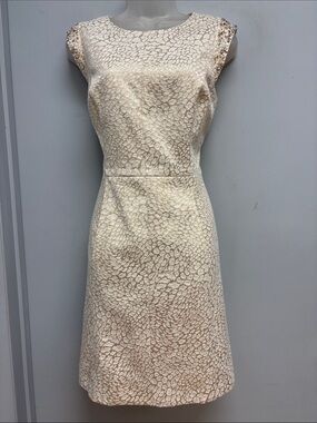 Vince Camuto Metallic Jacquard Embellished Sheath Dress Size 8